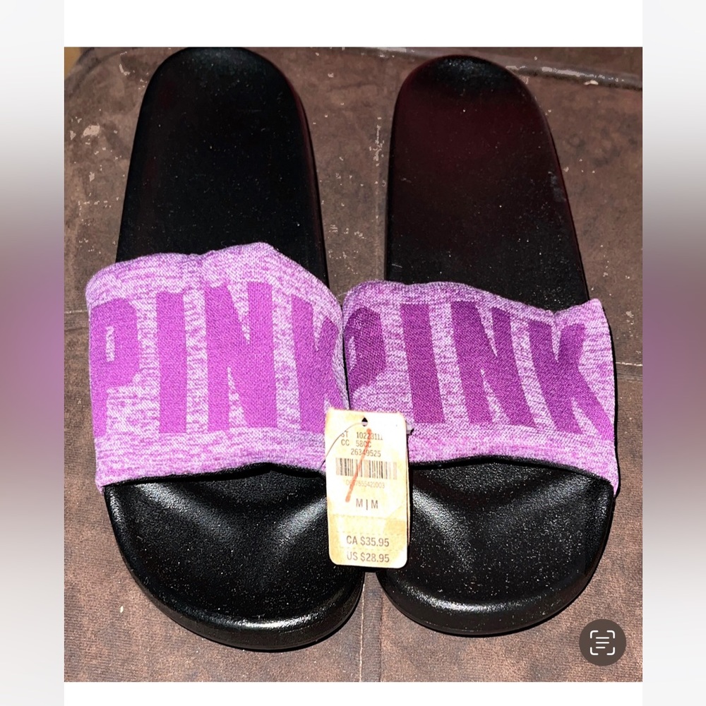 PINK Victoria’s Secret Seamless Slides Pink/Black NWT Size 8M